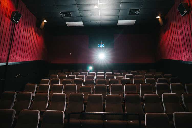Movie Theater grey seats in a modern cinema