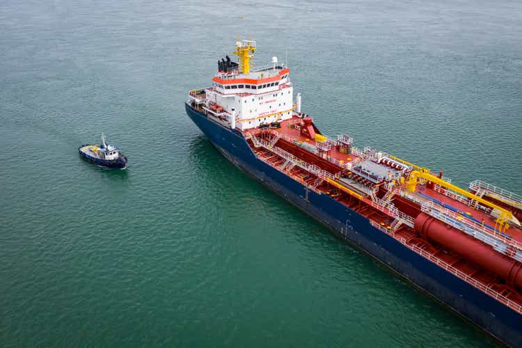 Oil tanker anchored