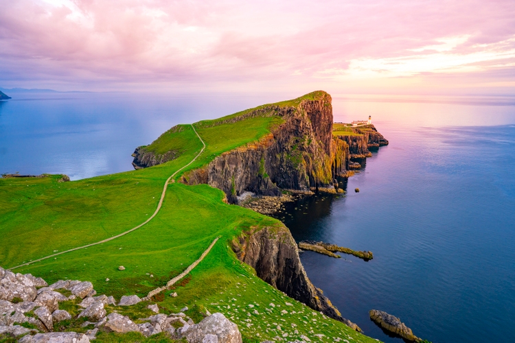 Skye island Nest Point lighthouse in Highlands Scotland UK