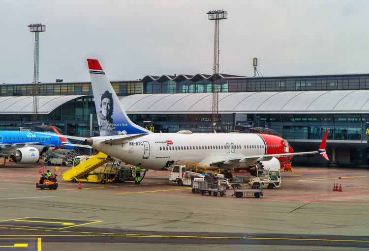 Norwegian Air planes in Kastrup airport.