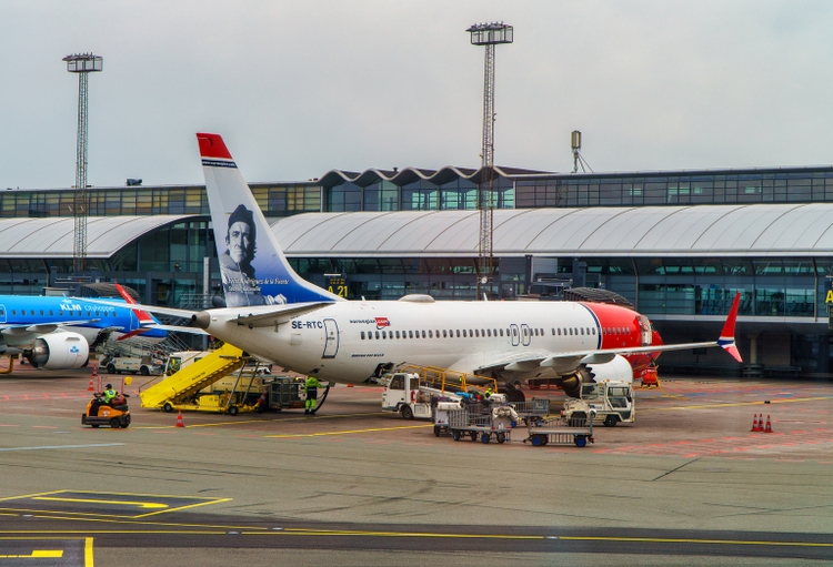 Norwegian Air planes in Kastrup airport.