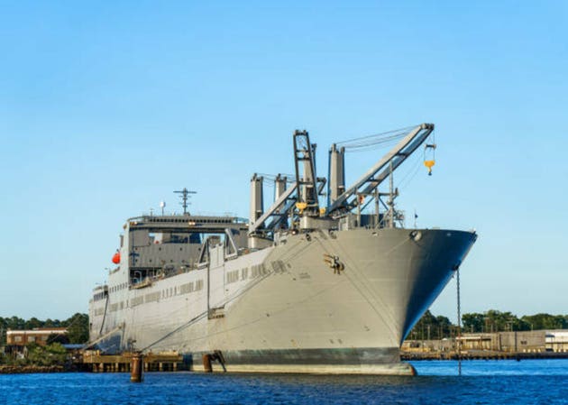 US Naval Ship Benavidez docked at Lamberts Point in Norfolk Virginia