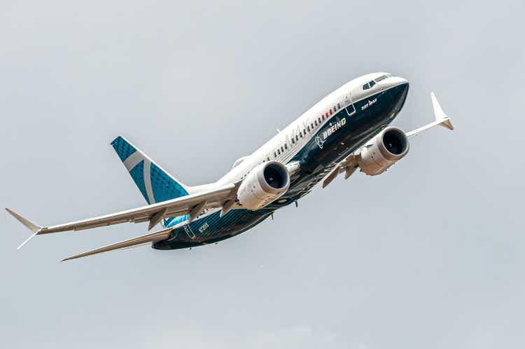 Boeing 737-7 MAX, N7201S. Farnborough International Airshow, July 16, 2018