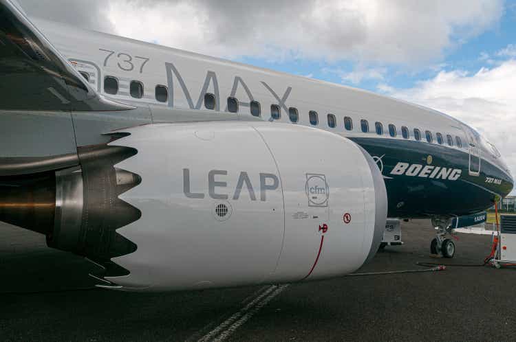 Boeing 737-8 MAX, N8704Q, Farnborough International Airshow, 11 July 2016