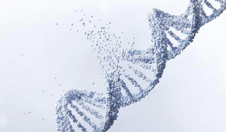 DNA Helix structure, Science and technology Background. 3d illustration.
