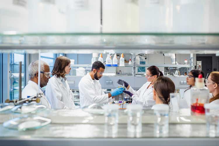 Scientists working in the laboratory