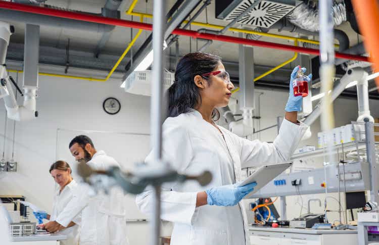 Scientists working in the laboratory