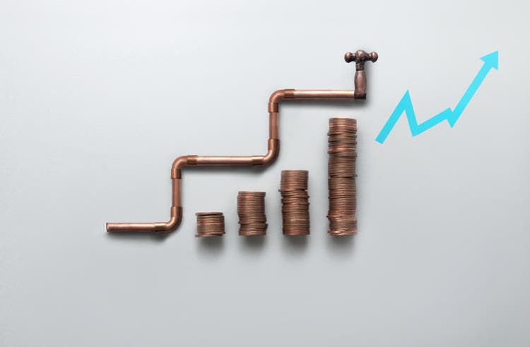 Rising energy bills and costs concept