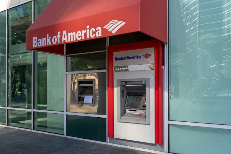 A Bank of America ATM is shown in Tampa, FL, USA.
