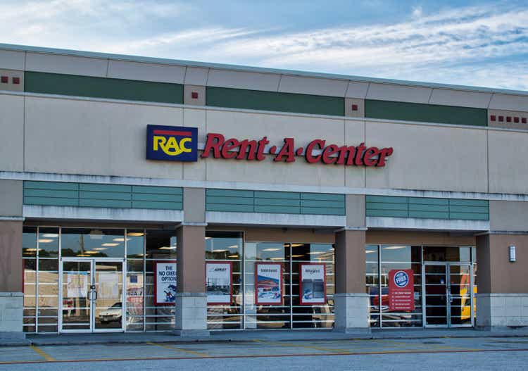 RAC Rent-A-Center business exterior in Houston, TX.