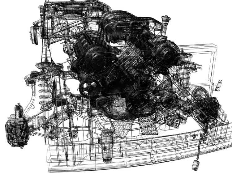 Closeup illustration of a motor