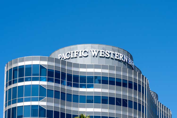 Pacific Western Bank headquarters in Beverly Hills, CA, USA.