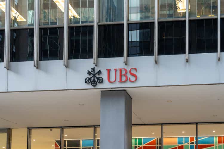 UBS Americas Branch Office building in New York, NY, USA on August 18, 2022.