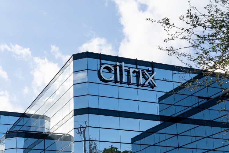 Citrix sign on its office building in Fort Lauderdale, Florida, USA
