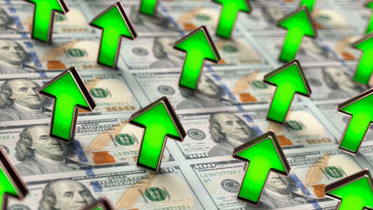 US Dollar Up Trend with Green Arrows
