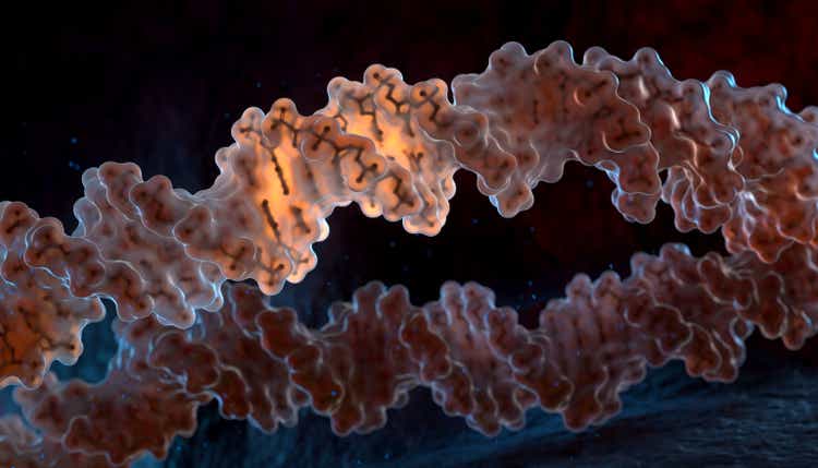 Spiral strands of DNA