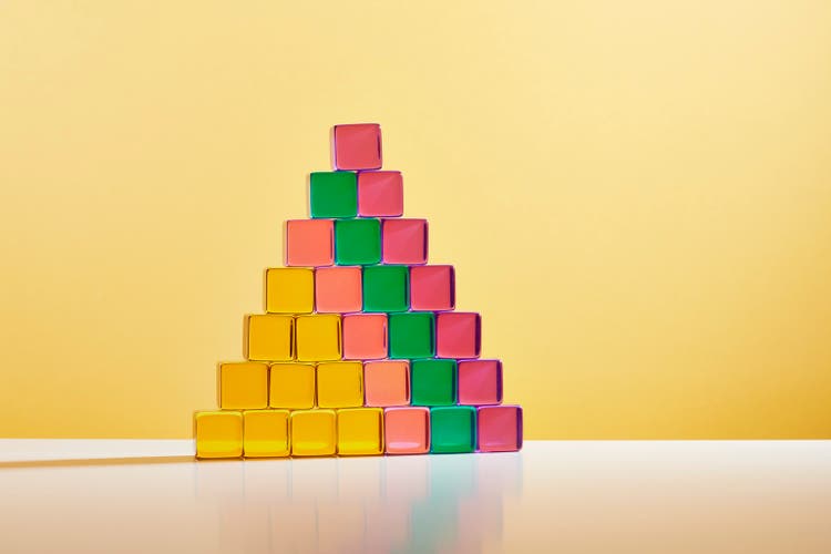 Conceptual image of acrylic glass cubes