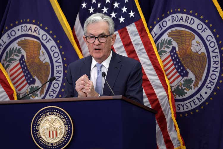 Chairman Jerome Powell Holds A Press Conference At The Federal Reserve