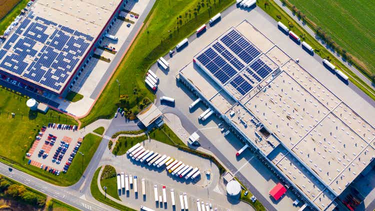 Warehouses with solar panels