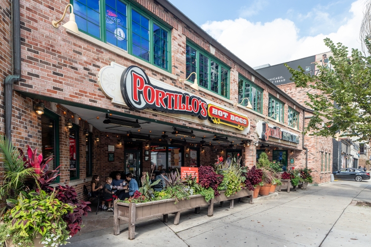 Portillo"s and Bernelli"s restaurants in downtown Chicago, IL.