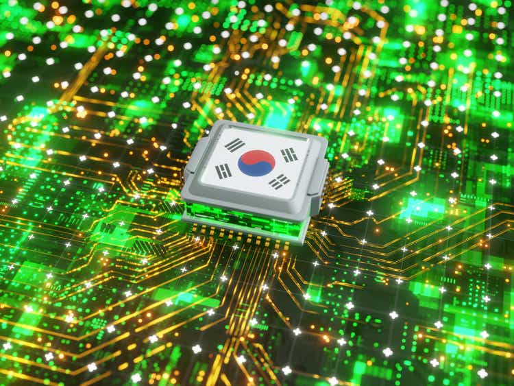 CPU AI Circuit board South Korean Flag concept