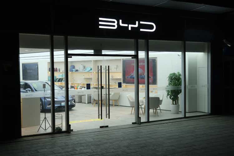 BYD electric car store in China