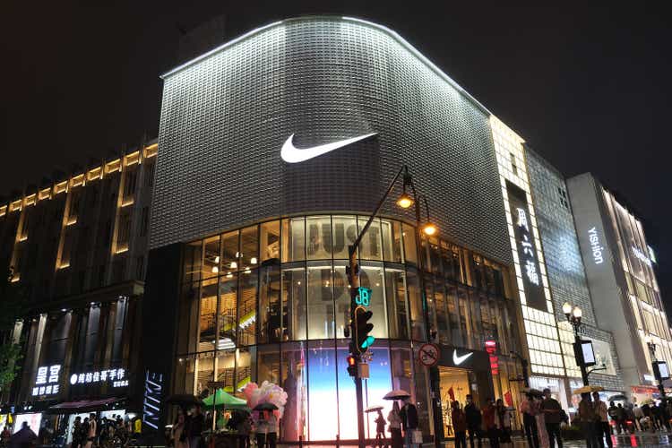 large NIKE flagship retail store at Jianghan Road in Wuhan, China
