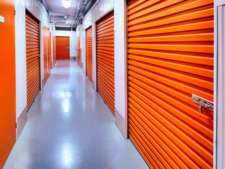 Alley of self storage units