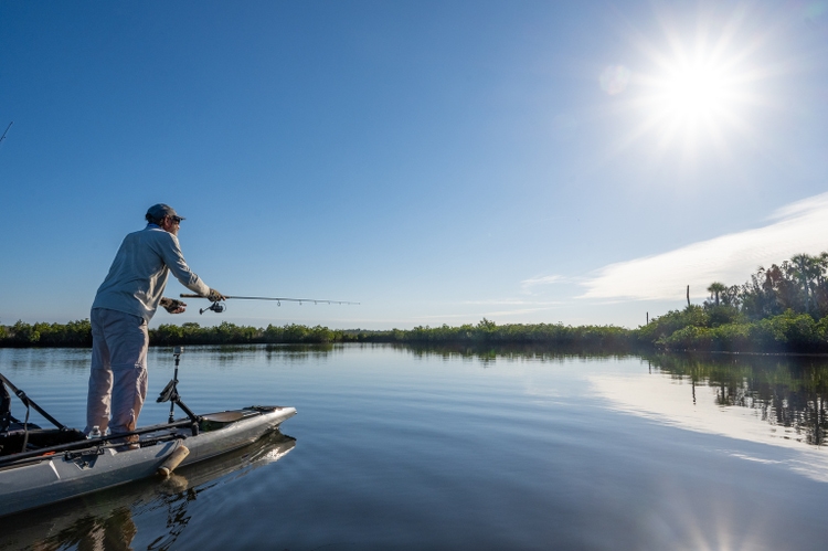 Stand-Up Kayaker Fishing in Florida