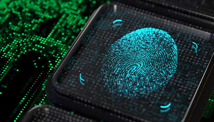Person identity concept with fingerprint