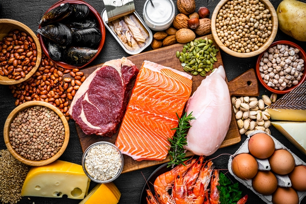 Food rich in healthy proteins
