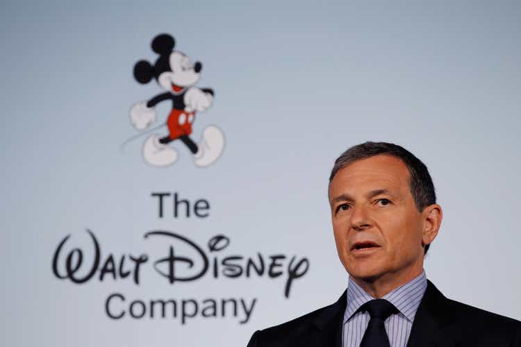 Michelle Obama And Disney CEO Robert Iger Hold News Conference On Disney