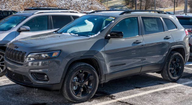 A new Jeep SUV for sale at a dealership in Monroeville, Pennsylvania, USA