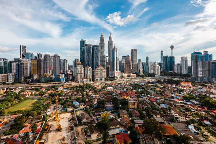 Elevated view of KLCC skyline at daytime