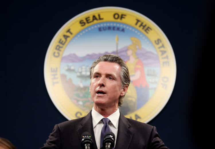 California Governor Newsom announces new gun safety legislation after series of mass shootings in the state