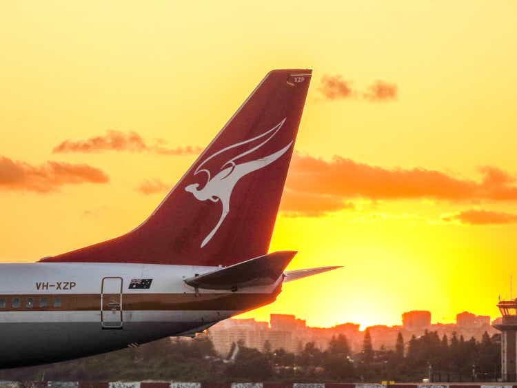 Qantas Tail Fin Sunset
