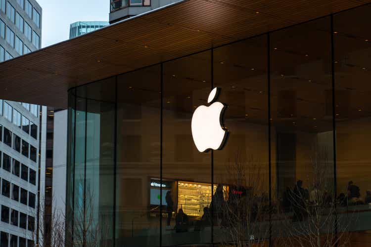 Apple store logo in downtown Vancouver.