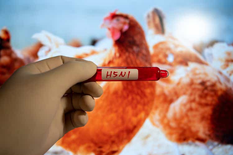 Blood collection tubes H5N1 test positive results,Medical health concept