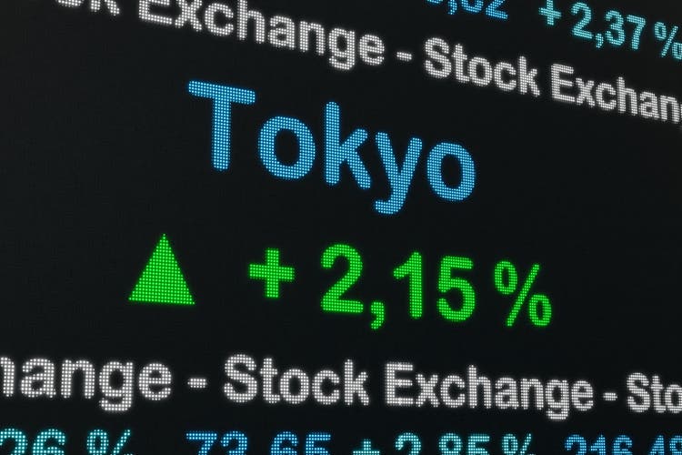 Tokyo stock exchange moving up.