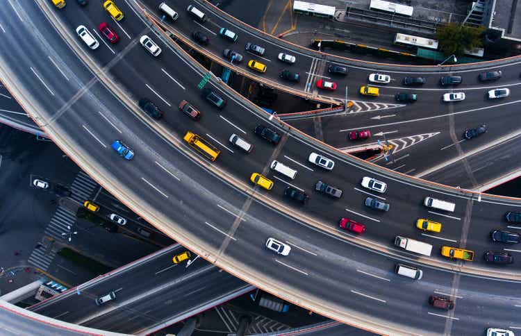 Traffic on highway in shanghai