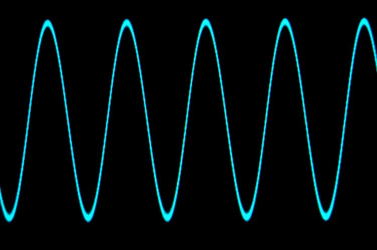 Blue sine wave with no grid