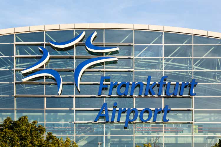 Frankfurt Airport logo Freeport in Terminal 2 at Frankfurt Airport in Germany