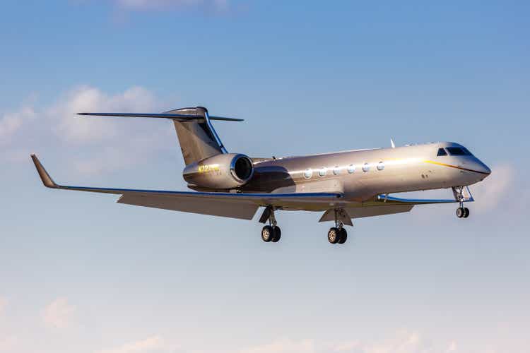 Corporate Wings Gulfstream airplane at Fort Lauderdale airport in the United States