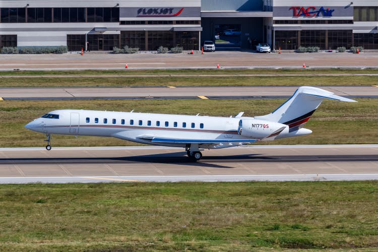 NetJets Bombardier Global 7500 airplane at Dallas Love Field airport in the United States