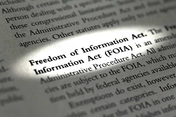 Freedom of information act FOIA written in business law textbook