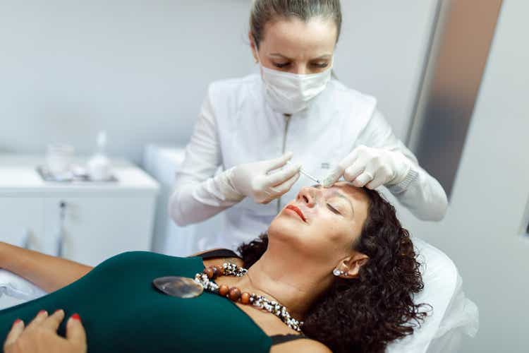 Botox being applied on a woman
