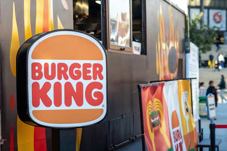 Logo of Burger King, BK, an American fast food chain headquartered in Miami, Florida, founded by James McLamore and David Edgerton.