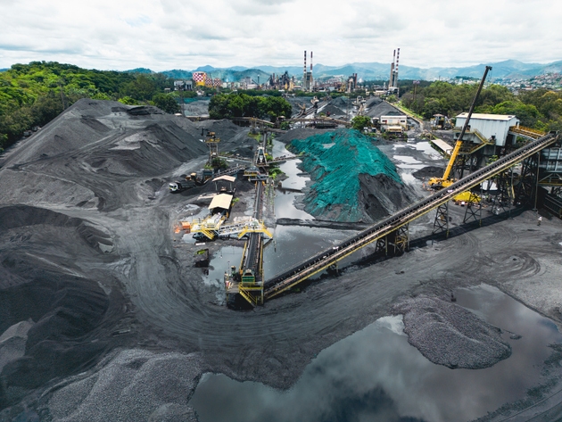 Aerial view of mining company