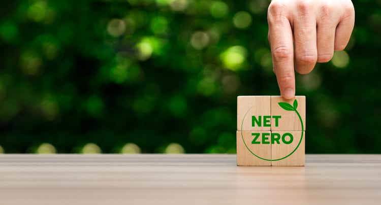 Net zero by 2050. Carbon neutral. Goal of net zero greenhouse gas emissions. Long-term climate neutral strategy. No toxic gases, implementation of carbon capture and storage technology.