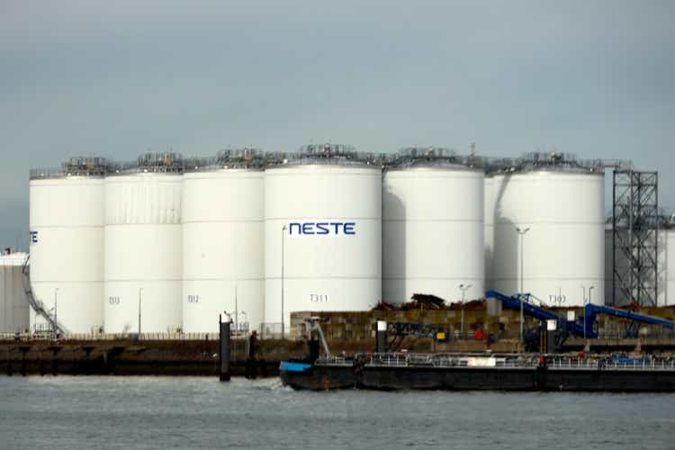 Storage tanks of Neste in the port of Vlaardingen